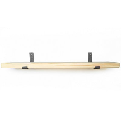 Toolty Rustic Handmade Wall Shelf, Wall Mounted, 150Cm X 21.5Cm Up Design, Primed, Handcrafted Vintage Style