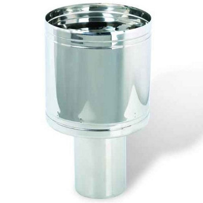 Chimney Cowl Ducting Pipe Cover Rain Protector Flue Liner Cap Duct Pot WoolperStainless Steel100 mm (3.94") from B&Q
