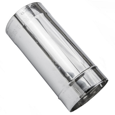 Stainless Steel Chimney Flue Liner Rigid Pipe Multi Fuel Stoves 110 M / 4.33"Length0.25 M from B&Q
