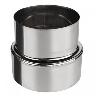 Stainless Steel Reducer Ducting Pipe Steel Connector Adaptor Chimney Flue Liner130 mm (5.12") / 110 mm (4.33") from B&Q
