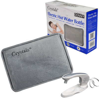 Crystals Rechargeable Hot Water Bottle Bed Electric Hand Warmer Massaging Heat PadGrey