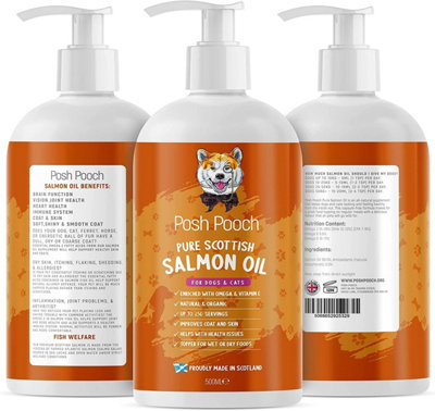 Posh Pooch Scottish Salmon Oil Skin And Coat Pure Omega 3 6 9 Oil With Vitamin E Enhances AppetiteSoft Paws Increases Energy from B&Q