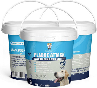 Posh Pooch 500G Plaque Attack 100% Natural PlaqueTartar Remover For Dogs & Cats Teeth With Bad Breathe Rich In Vitamins And Omegas from B&Q