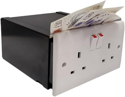Flash Wear Imitation Double Plug Socket Secret Wall Safe Modern Finish Valuables Cash Jewellery Safe Stash Diversion Security Box from B&Q