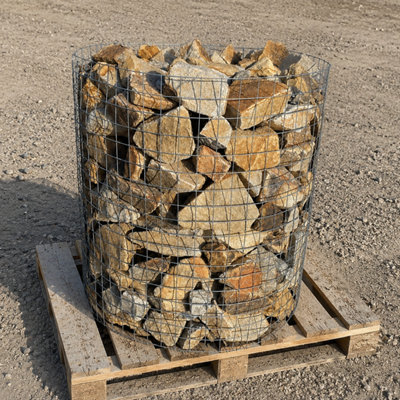 Erth Stone Golden Granite Gabion Stones 850Kg Bulk Bag from B&Q