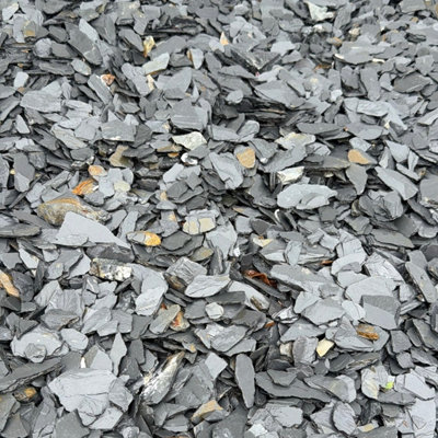 Erth Stone 20mm Grey Slate Chippings 850Kg Bulk Bag from B&Q