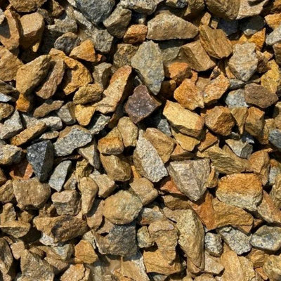 Erth Stone 20mm Golden / Silver Granite Chippings 850Kg Bulk Bag from B&Q