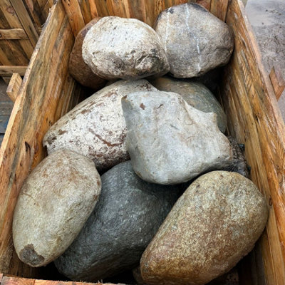 Erth Stone 400-600mm Decorative Garden Boulders 850Kg Crate from B&Q