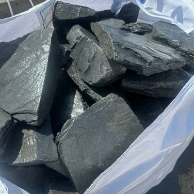 Erth Stone Charcoal Slate Gabion Stones 850Kg Bulk Bag from B&Q