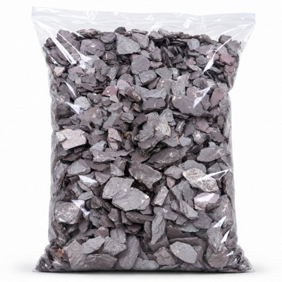 Erth Stone 40mm Plum Slate Chippings 20Kg Polybags X 50 from B&Q