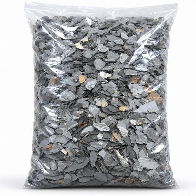 Erth Stone 20mm Grey Slate Chippings 20Kg Polybags X 50 from B&Q