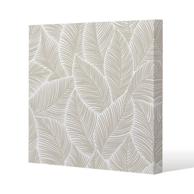Andrew Lee Beige Leaves (Canvas Print) / 127 X 127 X 4Cm from B&Q