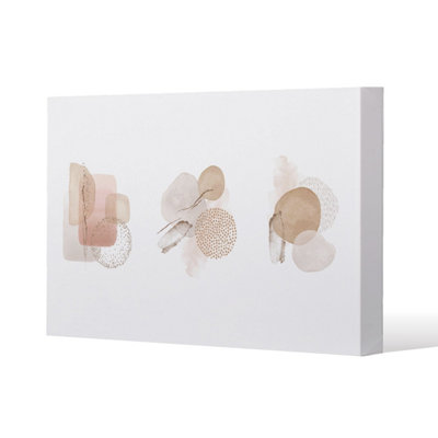 Andrew Lee Beige Watercolour Illustration And Gold Elements (Canvas Print) / 101 X 77 X 4Cm from B&Q