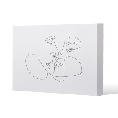 Andrew Lee Couple Kiss In Line Art (Canvas Print) / 61 X 91 X 4Cm from B&Q