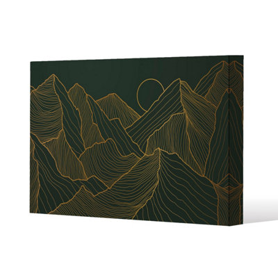 Andrew Lee Golden Mountain Line Art (Canvas Print) / 31 X 41 X 4Cm from B&Q