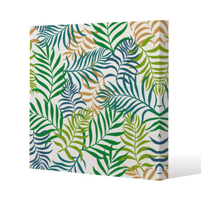 Andrew Lee Green Tropical Palm Leaves (Canvas Print) / 127 X 127 X 4Cm from B&Q
