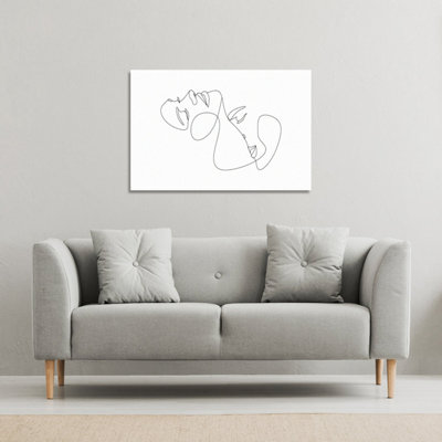 Andrew Lee Man And Woman Touch By One Line (Canvas Print) / 127 X 101 X 4Cm from B&Q