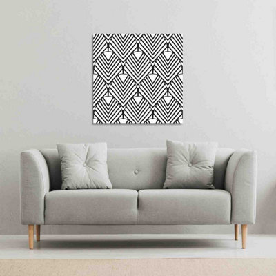 Andrew Lee Black Geometric Decoration (Canvas Print) / 46 X 46 X 4Cm from B&Q