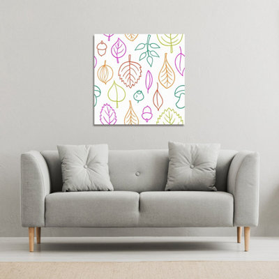 Andrew Lee Multi Colour Leaves Illustration (Canvas Print) / 46 X 46 X 4Cm from B&Q