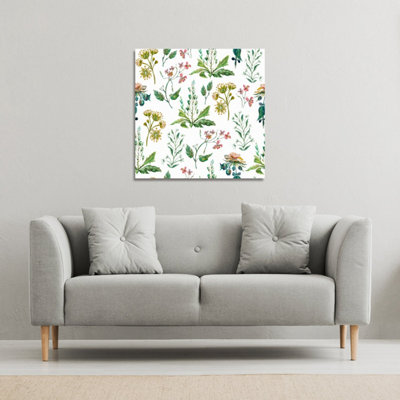 Andrew Lee Watercolour Leaves & Flowers (Canvas Print) / 61 X 61 X 4Cm from B&Q