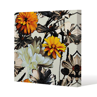 Andrew Lee Orange Flower Print (Canvas Print) / 61 X 61 X 4Cm from B&Q