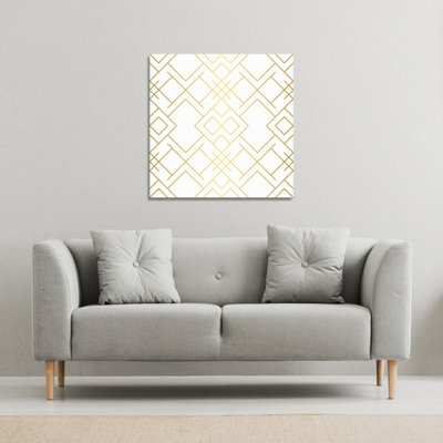 Andrew Lee Golden Geo Pattern (Canvas Print) / 46 X 46 X 4Cm from B&Q