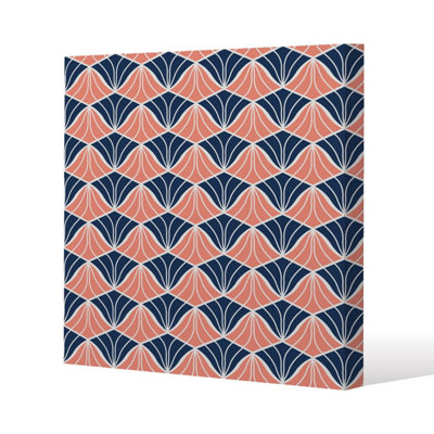 Andrew Lee Navy & Pink Geometric Shells (Canvas Print) / 127 X 127 X 4Cm from B&Q