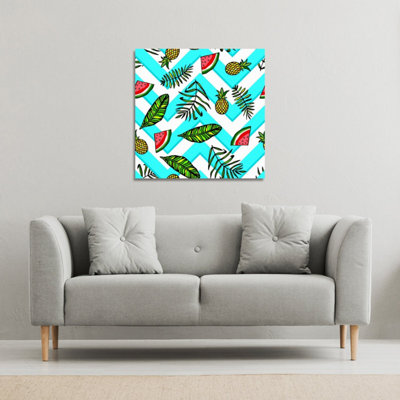 Andrew Lee Pineapple & Watermelon (Canvas Print) / 114 X 114 X 4Cm from B&Q