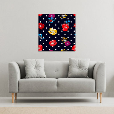 Andrew Lee Flowers & Spots (Canvas Print) / 46 X 46 X 4Cm from B&Q