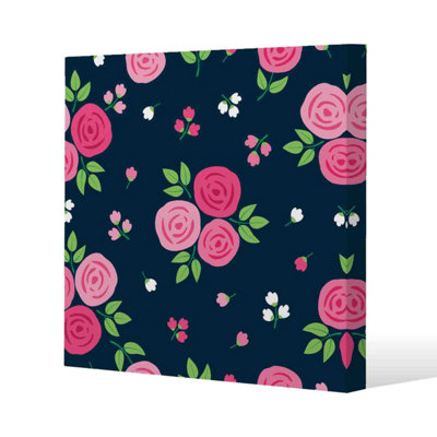 Andrew Lee Rose Bud Pattern (Canvas Print) / 114 X 114 X 4Cm from B&Q