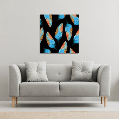 Andrew Lee Imprints Boho Feathers (Canvas Print) / 127 X 127 X 4Cm from B&Q