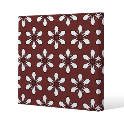 B&Q -  Modern Decorative Floral Pattern (Canvas Print) / 114 X 114 X 4Cm