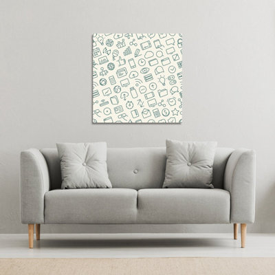 Andrew Lee Outline Icons (Canvas Print) / 90 X 90 X 4Cm