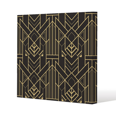 Andrew Lee Golden Lined Shape (Canvas Print) / 127 X 127 X 4Cm from B&Q