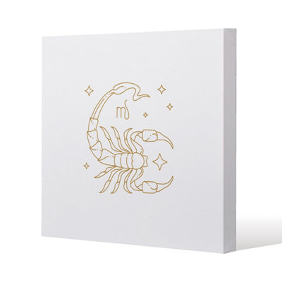 B&Q -  Zodiac Scorpio Horoscope In Gold & White (Canvas) / 90 X 90 X 4Cm