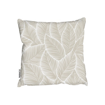 Andrew Lee Beige Leaves (Outdoor Cushion) / 45Cm X 45Cm from B&Q