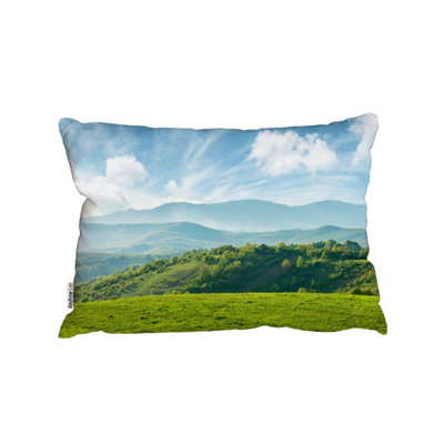 Andrew Lee Panorama Of Beautiful Countryside Of Romania (Outdoor Cushion) / 30Cm X 45Cm from B&Q