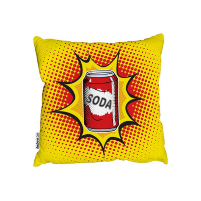 Andrew Lee Drink Soda Fast Food Vector Illustration In Pop Art Retro Style (Outdoor Cushion) / 60Cm X 60Cm from B&Q