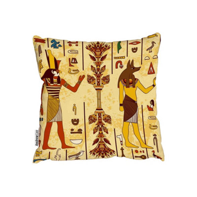 Andrew Lee Egyptian Gods And Ancient Egyptian Hieroglyphs (Outdoor Cushion) / 45Cm X 45Cm from B&Q