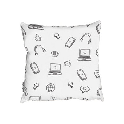 Andrew Lee Internet Related Doodle Pattern (Outdoor Cushion) / 60Cm X 60Cm from B&Q