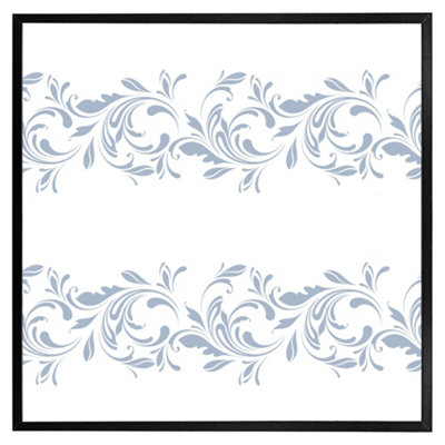 Andrew Lee Decorative Swirls And Flowers (Picutre Frame) / 24X24" / Black from B&Q