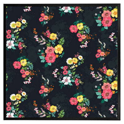 Andrew Lee Floral Pattern (Picutre Frame) / 16X16" / Grey from B&Q