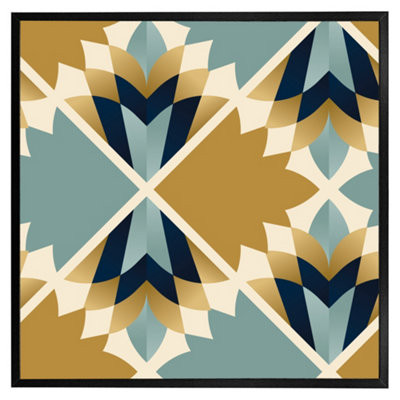 Andrew Lee Cleopatra Fan Ethnic Pattern (Picutre Frame) / 12X12" / Black from B&Q