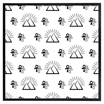 Andrew Lee Egyptian Pyramid And Ankh (Picutre Frame) / 20X20" / Black from B&Q
