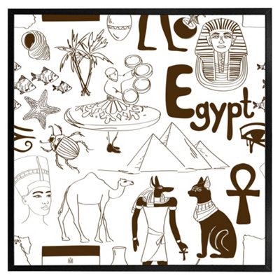 Andrew Lee Hand Drawn Sketch Egypt (Picutre Frame) / 12X12" / Black from B&Q