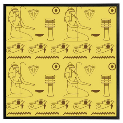 Andrew Lee Pattern Of Egyptian Hieroglyphics (Picutre Frame) / 12X12" / Oak from B&Q