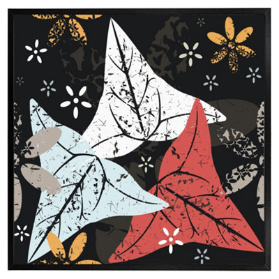 Andrew Lee Leaves And Flowers. Autumn Pattern (Picutre Frame) / 16X16" / Grey from B&Q
