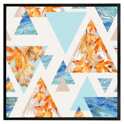 Andrew Lee Triangles With MapleOak LeavesMarble (Picutre Frame) / 24X24" / Black from B&Q