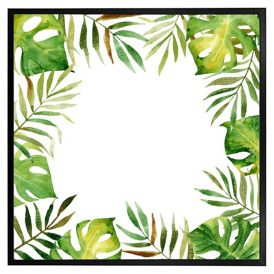 Andrew Lee Border Of Botanical Leaves (Picutre Frame) / 12X12" / White from B&Q