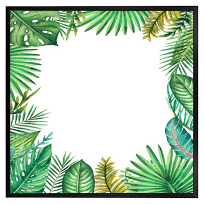 Andrew Lee Tropical Leaves (Picutre Frame) / 30X30" / Grey from B&Q